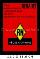renault embleme sticker pieces d origine afmeting 112 x 156mm P87858 - Bild 1