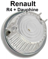 R4/Dauphine, voorste knipperlichtkap (met sierring), voor ronde knipperlichten