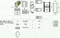 Renault - R4/R5, zuiger + cilinder (4 stuks). Geschikt voor Renault R4 + R5. Motor: 689.10. C1C, 956