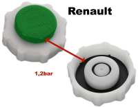 Radiatordop expansievat, groen, 1,2 bar. Geschikt voor Renault R4 met 0,8/1,1