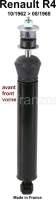 Renault - R4, schokdemper voor (per stuk). Geschikt voor Renault R4, van bouwjaar 10/1962 tot 08/196