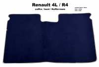 R4, Renault R4 kofferbakmat. Donkerblauw velours, witte rand. Past bij onze