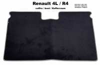 R4, Renault R4 kofferbakmat. Velours donkergrijs (gris foncé), lichtgrijze