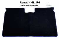 R4, Renault R4 kofferbakmat. Zwart velours, blauwe rand. Past bij onze