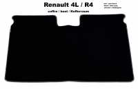 R4, Renault R4 kofferbakmat. Zwart velours, grijze (gris foncé) rand. Past bij