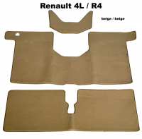 renault tapijtsets vloermatten r4 mattenset velours exellence beige met kunstlederen rand voor achter P88895 - Bild 1