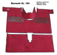 renault tapijtsets vloermatten r4 tapijtset materiaal bordeux lus 4 delen geschikt voor P88124 - Bild 1
