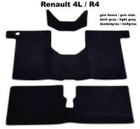 R4, tapijtset. Velours Exellence donkergrijs (Gris foncé) met lichtgrijze