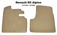 renault tapijtsets vloermatten r5 alpine set velours exellence alleen links rechts voor beige P88884 - Bild 1