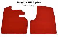 renault tapijtsets vloermatten r5 alpine set velours exellence alleen links rechts voor rood P88888 - Bild 1