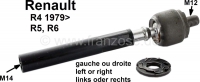 Renault - R4,R5,R6, Trekstang zonder trekstangeind. Geschikt voor Renault R4, vanaf modeljaar 1979, 
