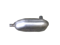 Renault - R4, (782 + 845cc). Uitlaatdemper voor (onder het spatbord). Geschikt voor Renault R4, vana