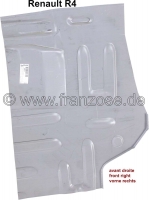 Renault - R4, deel vloerpaneel, rechtsvoor. De plaat reikt ongeveer 20 cm voor de zitbankbak. Geschi