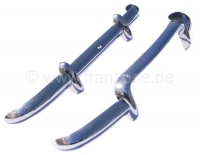 Renault - Dauphine, voor + achterbumper, roestvrij staal. Geschikt voor Renault Dauphine. Incl. bump