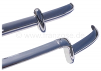 Renault - Dauphine, voor + achterbumper, roestvrij staal. Geschikt voor Renault Dauphine. Incl. bump